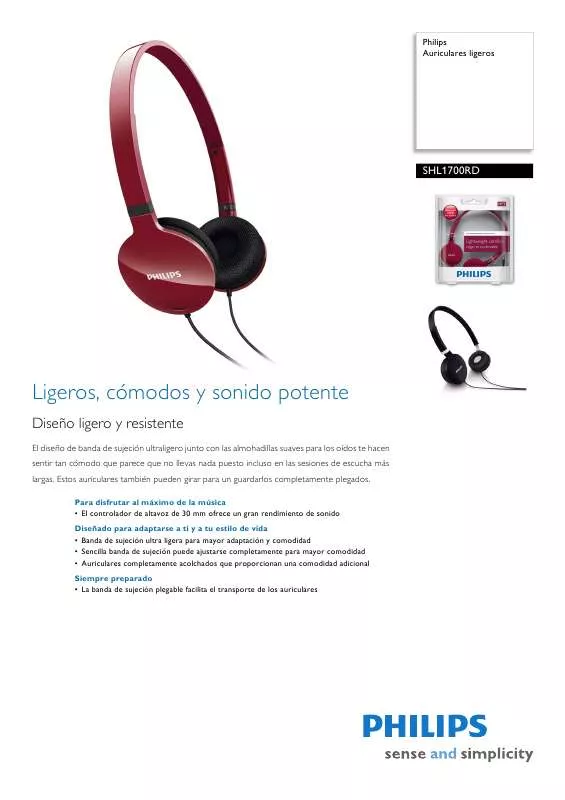 Mode d'emploi PHILIPS SHL1700RD