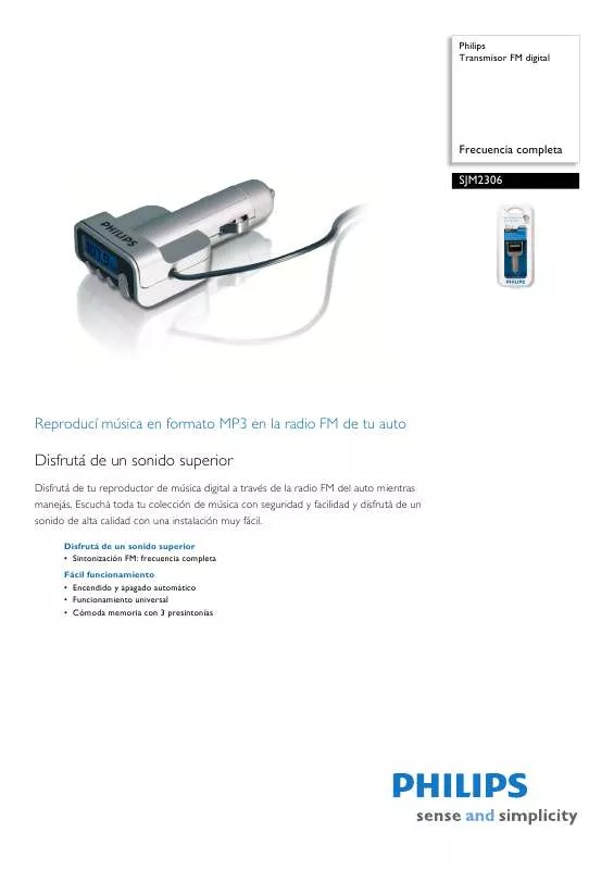 Mode d'emploi PHILIPS SJM2306