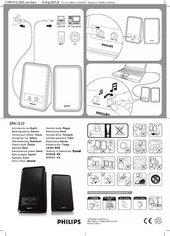 Mode d'emploi PHILIPS SPA1210NM