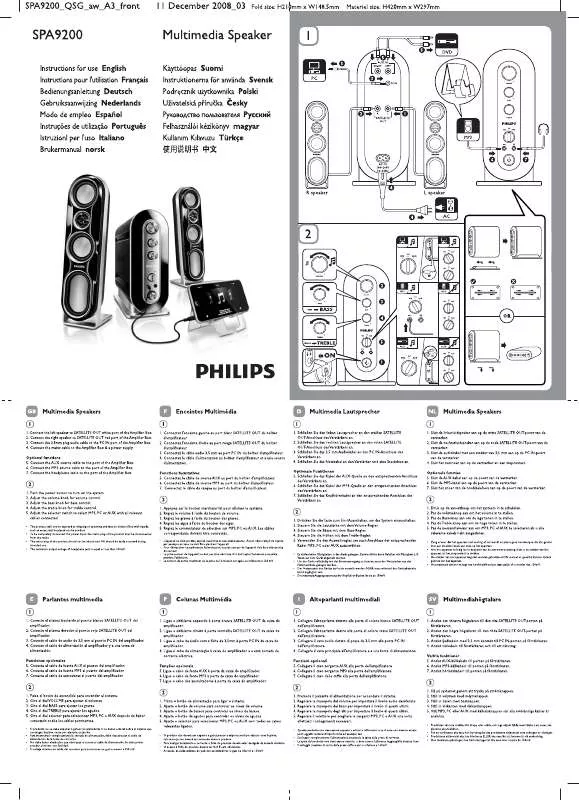 Mode d'emploi PHILIPS SPA 9200