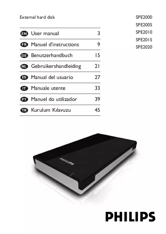 Mode d'emploi PHILIPS SPE2005CC