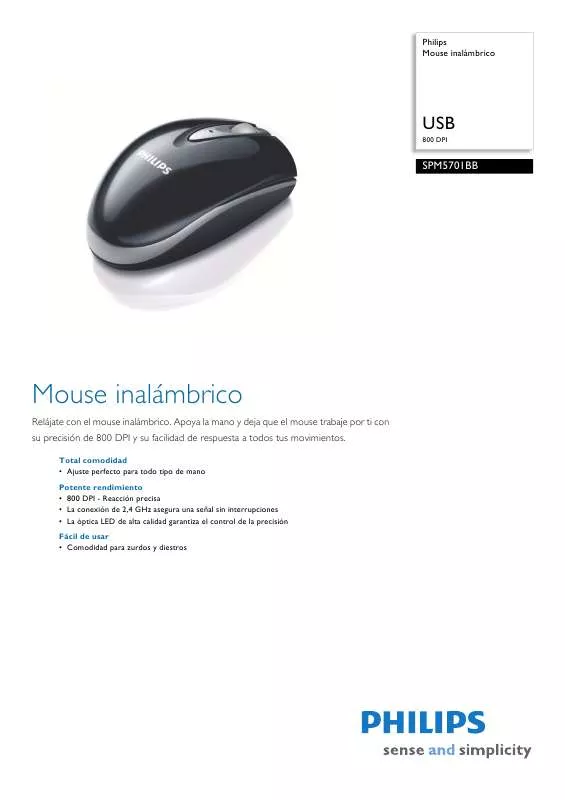 Mode d'emploi PHILIPS SPM5701BB