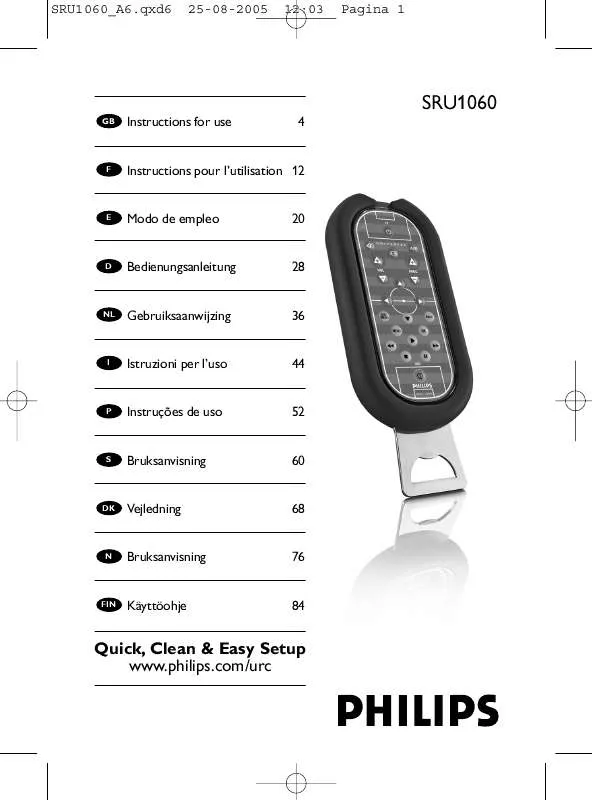 Mode d'emploi PHILIPS SRU1060