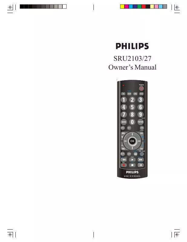 Mode d'emploi PHILIPS SRU2103