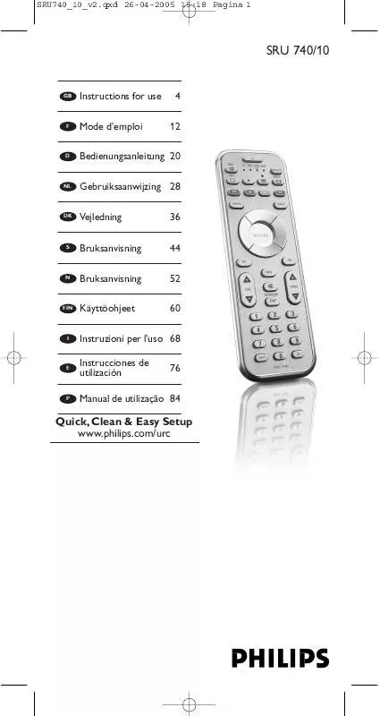 Mode d'emploi PHILIPS SRU740