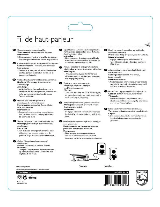 Mode d'emploi PHILIPS SWA2438W