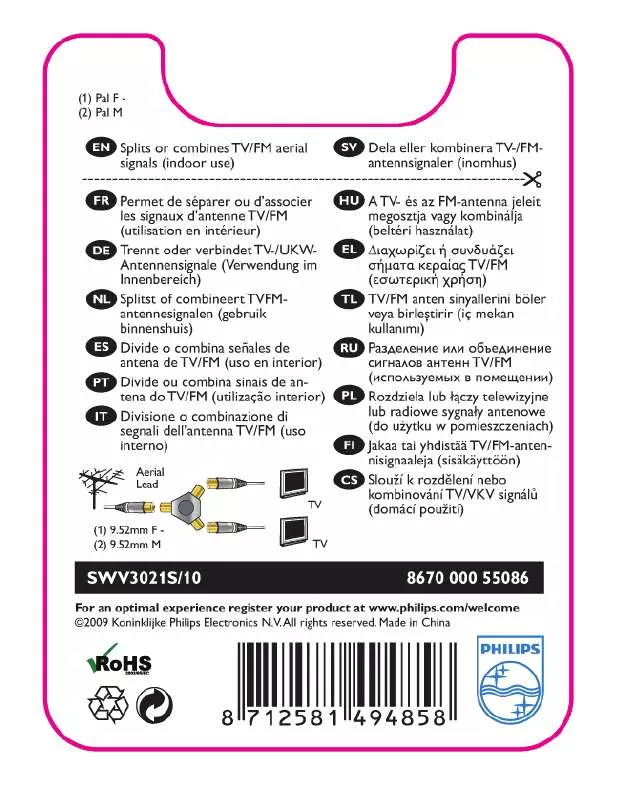 Mode d'emploi PHILIPS SWV3021S