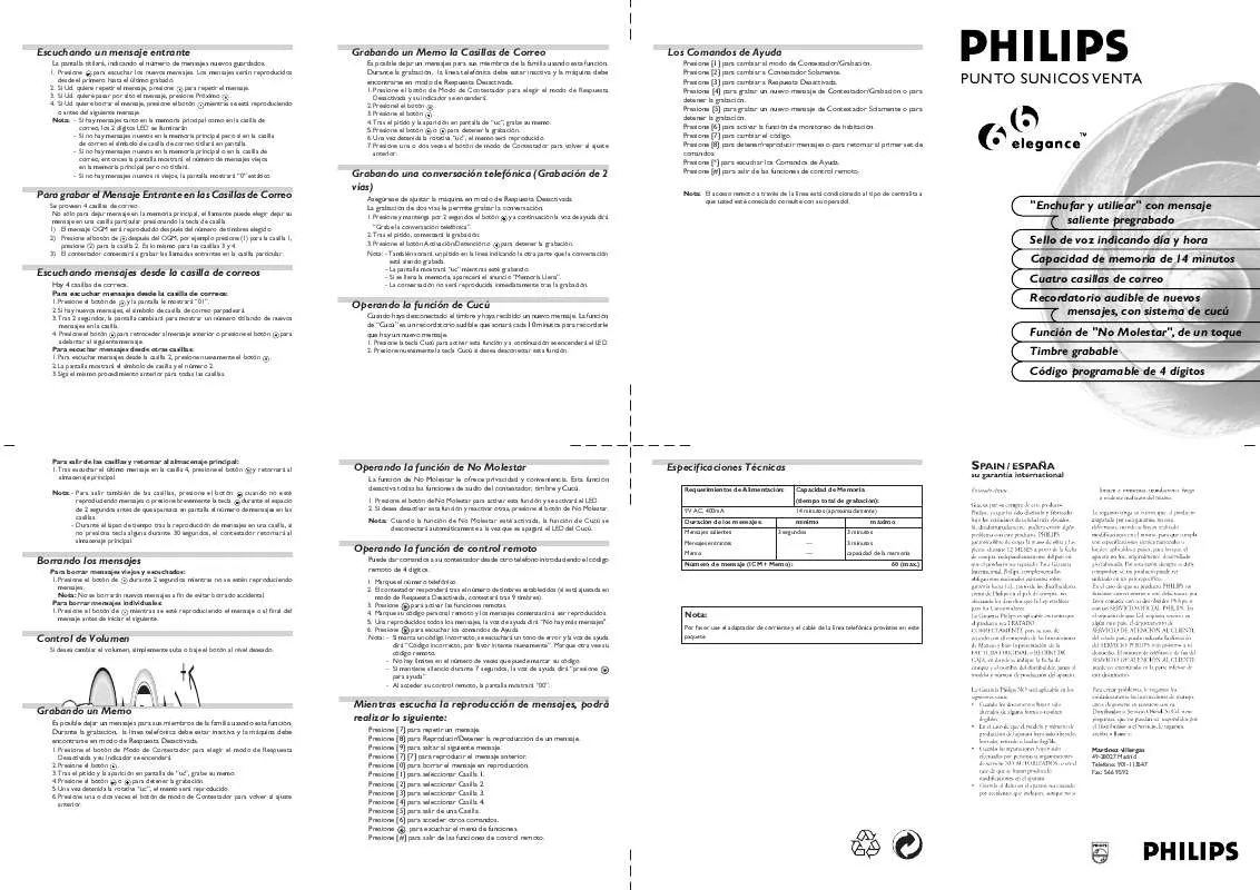 Mode d'emploi PHILIPS TD9363