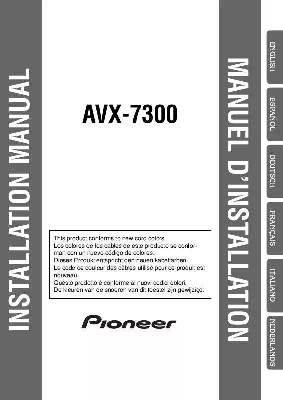 Mode d'emploi PIONEER AVX-7300