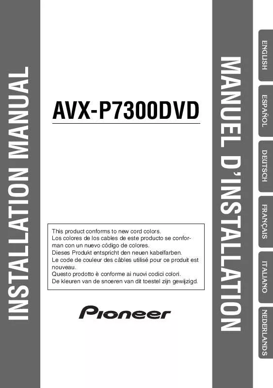 Mode d'emploi PIONEER AVX-P7300DVD