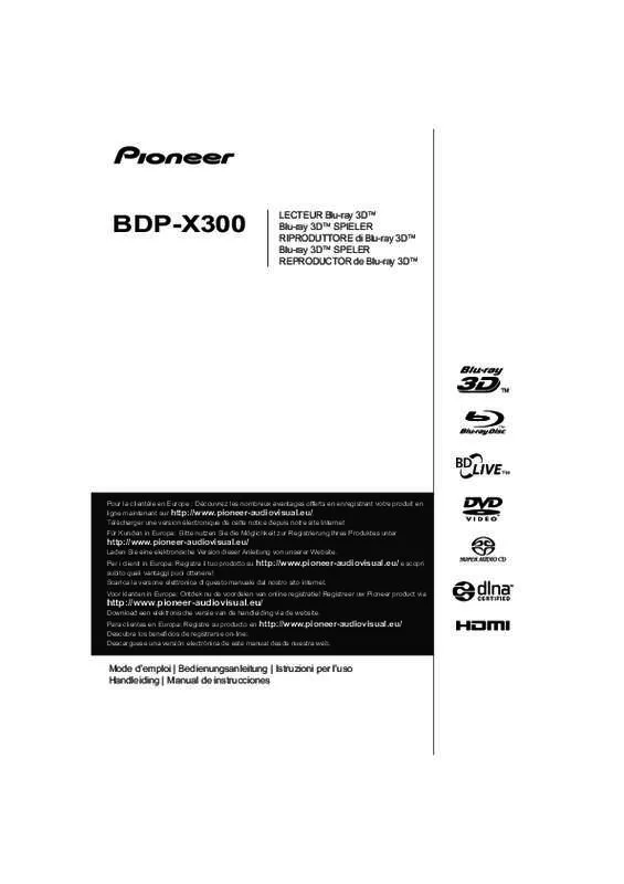 Mode d'emploi PIONEER BDP-X300