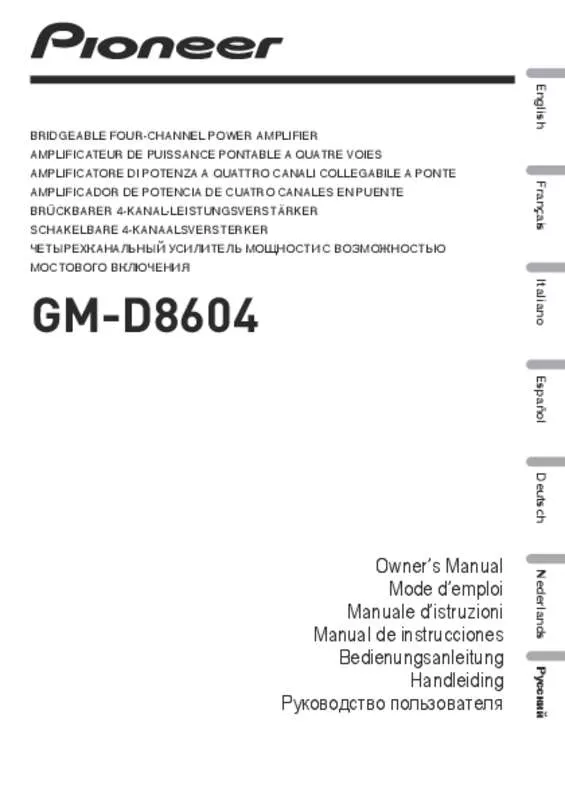 Mode d'emploi PIONEER GM-D8604