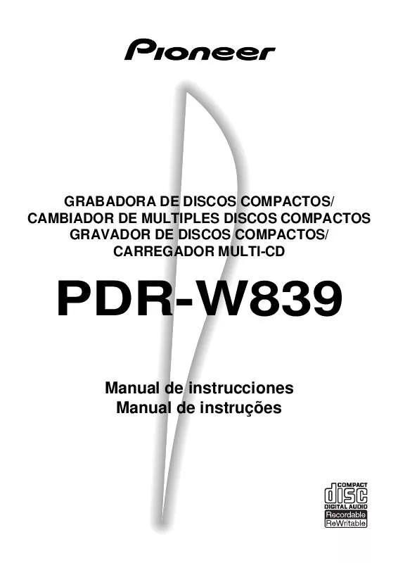 Mode d'emploi PIONEER PDR-W839