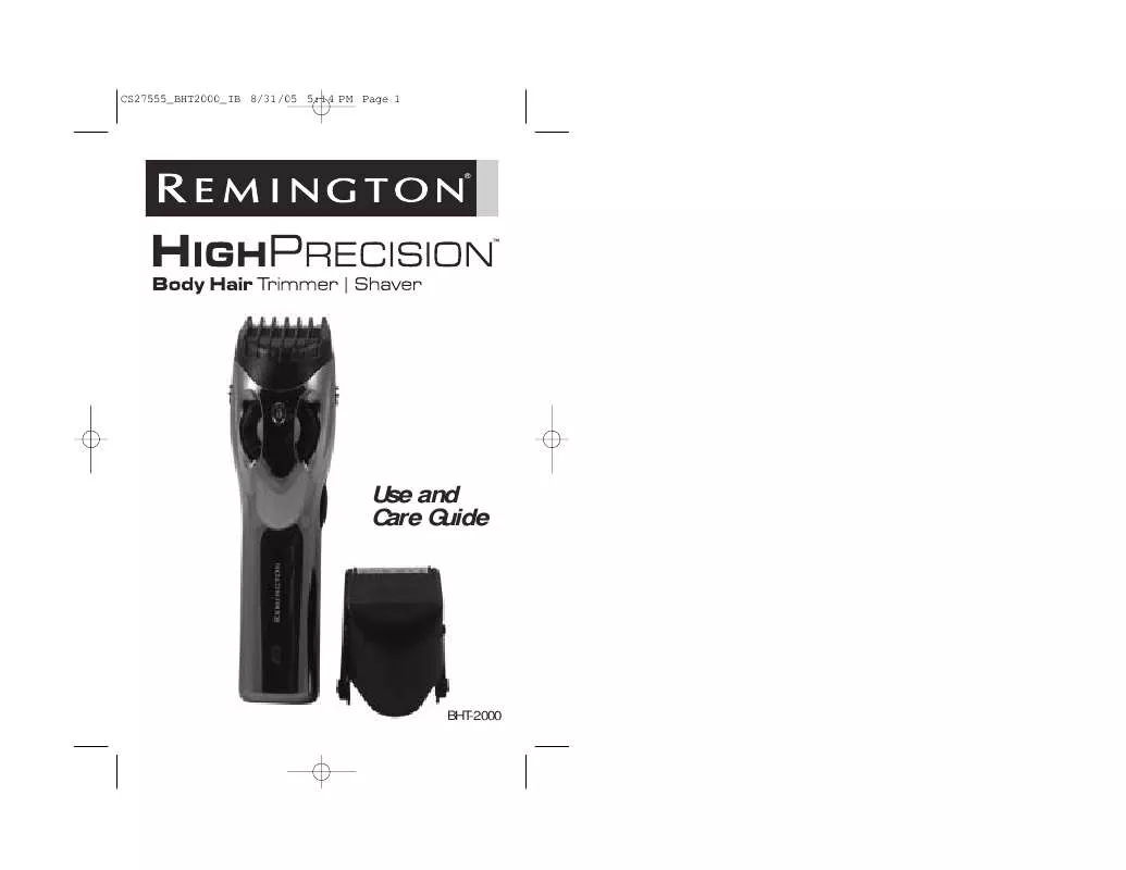 Mode d'emploi REMINGTON BHT-2000