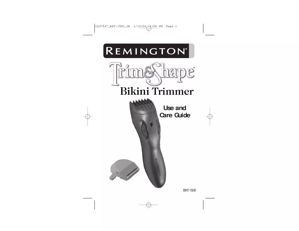 Mode d'emploi REMINGTON BKT-1500