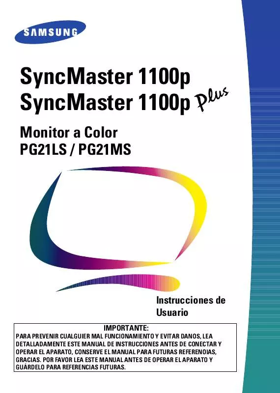 Mode d'emploi SAMSUNG SYNCMASTER 1100P+