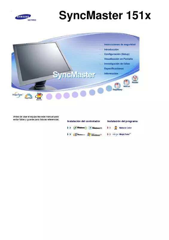 Mode d'emploi SAMSUNG SYNCMASTER 151X