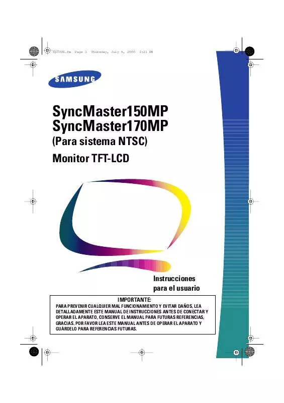 Mode d'emploi SAMSUNG SYNCMASTER 170MP