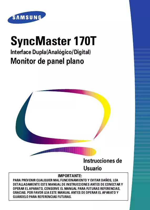 Mode d'emploi SAMSUNG SYNCMASTER 170T