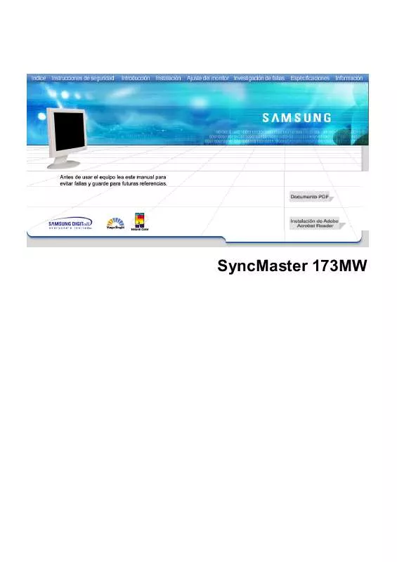 Mode d'emploi SAMSUNG SYNCMASTER 173MW