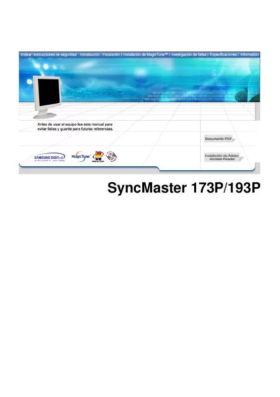 Mode d'emploi SAMSUNG SYNCMASTER 173P