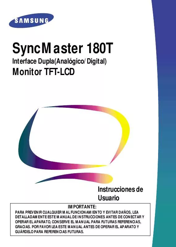 Mode d'emploi SAMSUNG SYNCMASTER 180T