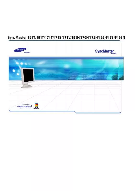 Mode d'emploi SAMSUNG SYNCMASTER 191N