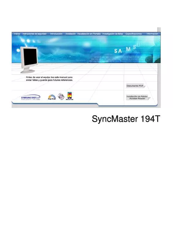 Mode d'emploi SAMSUNG SYNCMASTER 194T