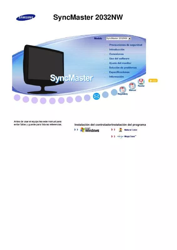 Mode d'emploi SAMSUNG SYNCMASTER 2032NW