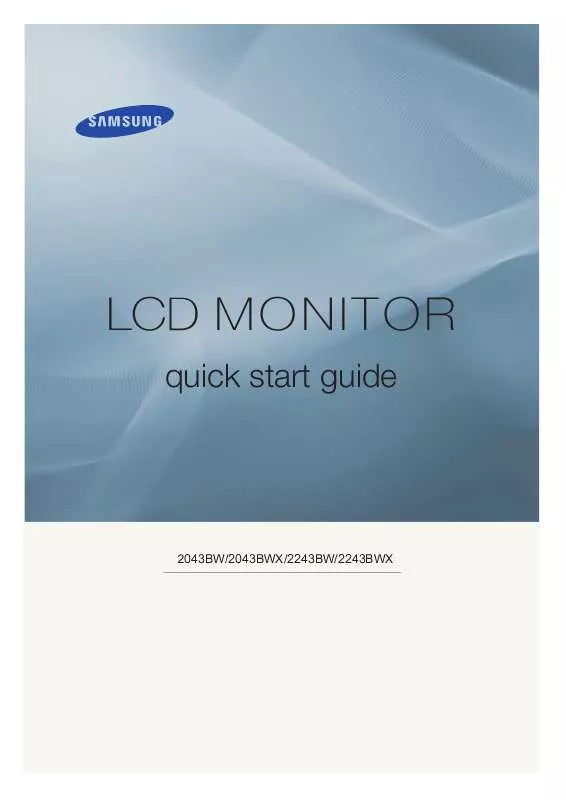 Mode d'emploi SAMSUNG SYNCMASTER 2043BWX