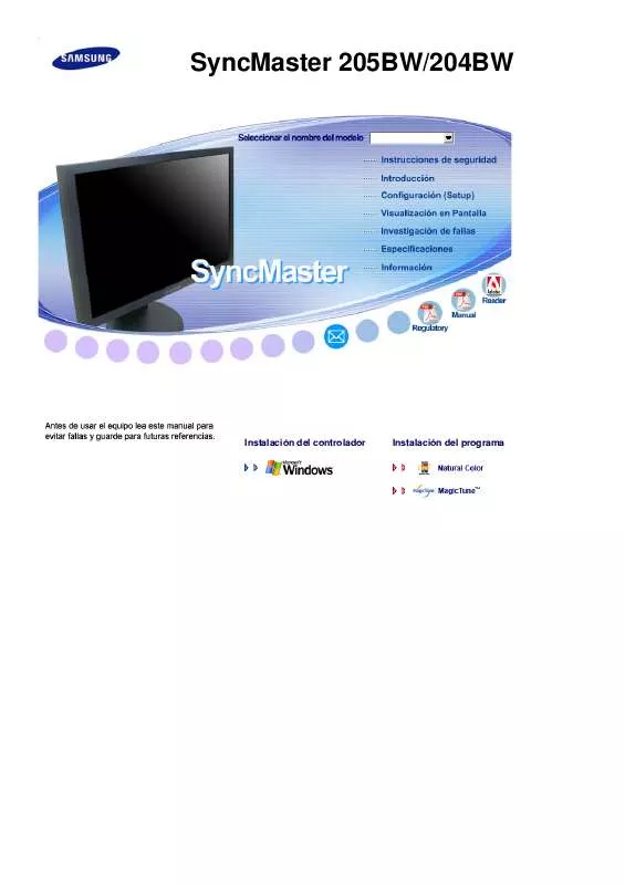 Mode d'emploi SAMSUNG SYNCMASTER 204BW