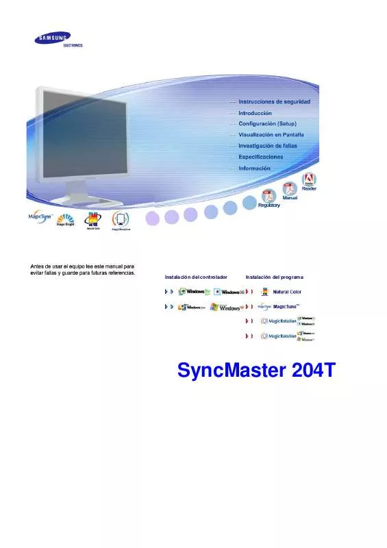 Mode d'emploi SAMSUNG SYNCMASTER 204T