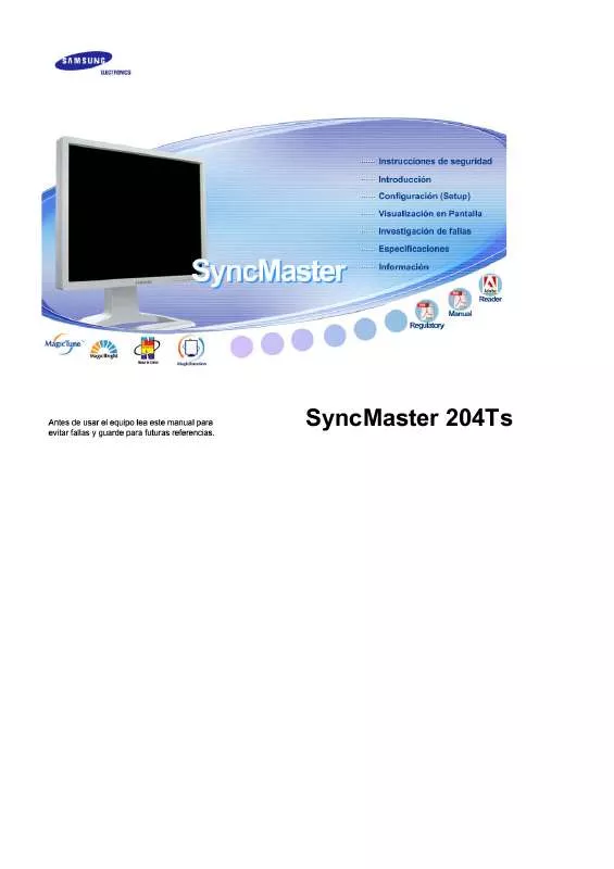 Mode d'emploi SAMSUNG SYNCMASTER 204TS