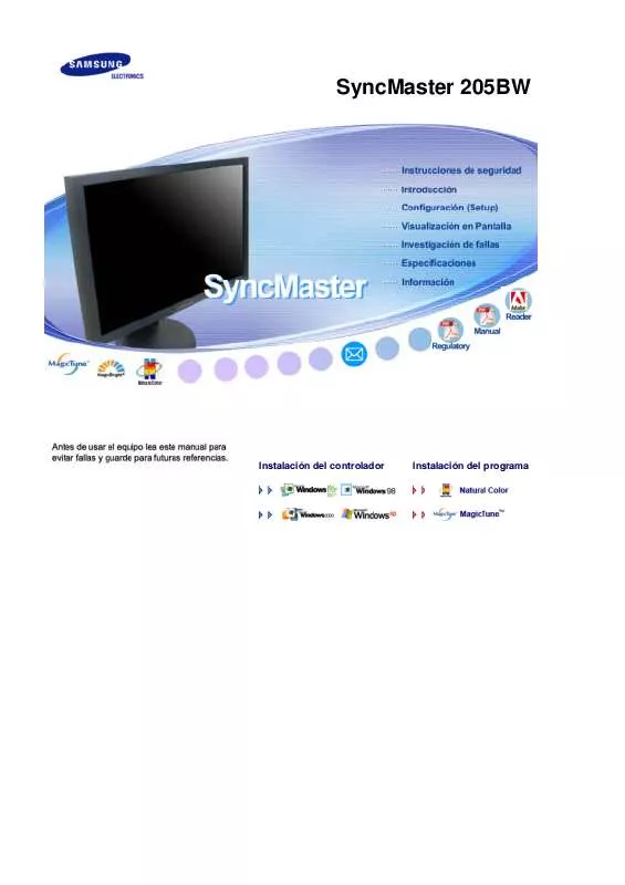 Mode d'emploi SAMSUNG SYNCMASTER 205BW