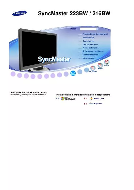 Mode d'emploi SAMSUNG SYNCMASTER 216BW