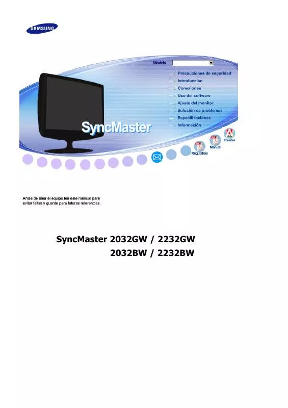 Mode d'emploi SAMSUNG SYNCMASTER 2232GW