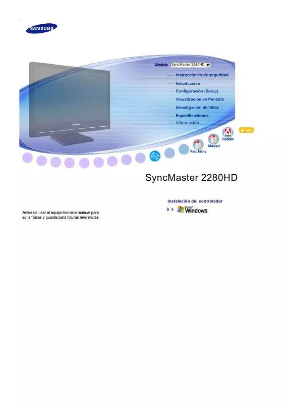 Mode d'emploi SAMSUNG SYNCMASTER 2280HD