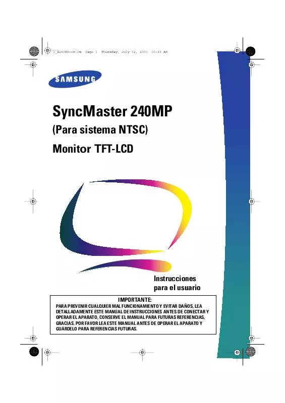 Mode d'emploi SAMSUNG SYNCMASTER 240MP