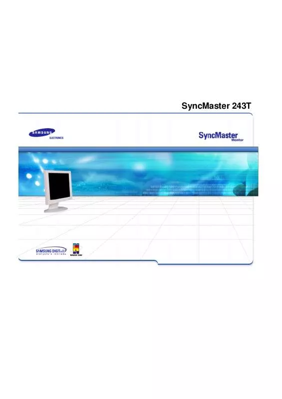 Mode d'emploi SAMSUNG SYNCMASTER 243T