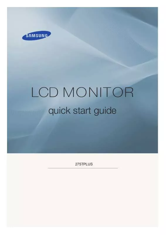 Mode d'emploi SAMSUNG SYNCMASTER 275TPLUS