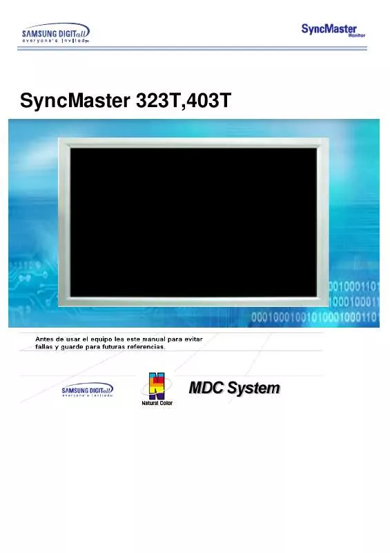 Mode d'emploi SAMSUNG SYNCMASTER 323T