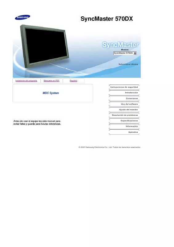 Mode d'emploi SAMSUNG SYNCMASTER 570DX