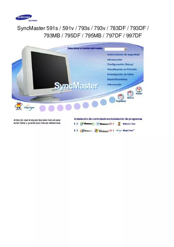 Mode d'emploi SAMSUNG SYNCMASTER 591S