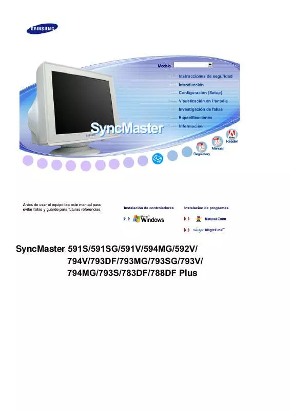 Mode d'emploi SAMSUNG SYNCMASTER 591V