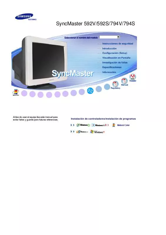 Mode d'emploi SAMSUNG SYNCMASTER 592S