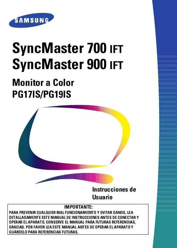 Mode d'emploi SAMSUNG SYNCMASTER 700IFT