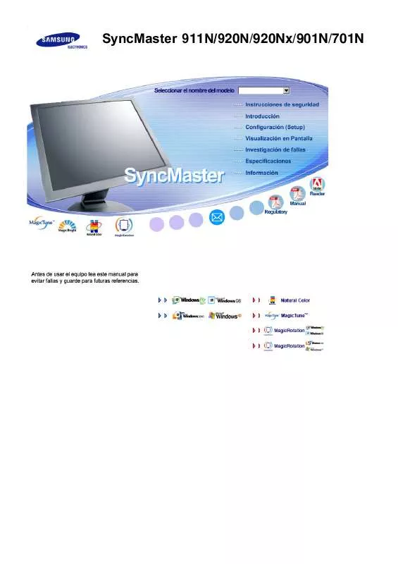 Mode d'emploi SAMSUNG SYNCMASTER 701N