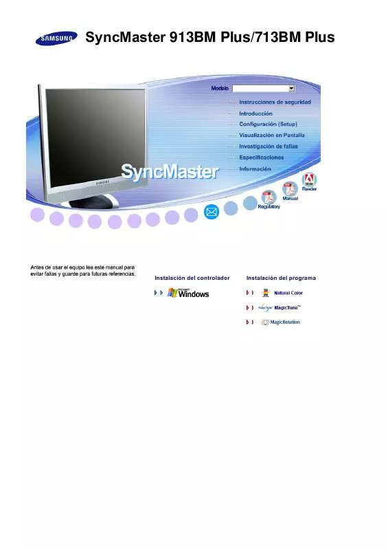 Mode d'emploi SAMSUNG SYNCMASTER 713BMPLUS