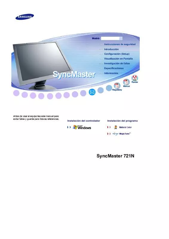 Mode d'emploi SAMSUNG SYNCMASTER 721N