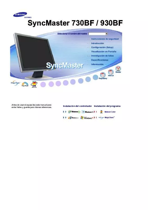 Mode d'emploi SAMSUNG SYNCMASTER 730BF